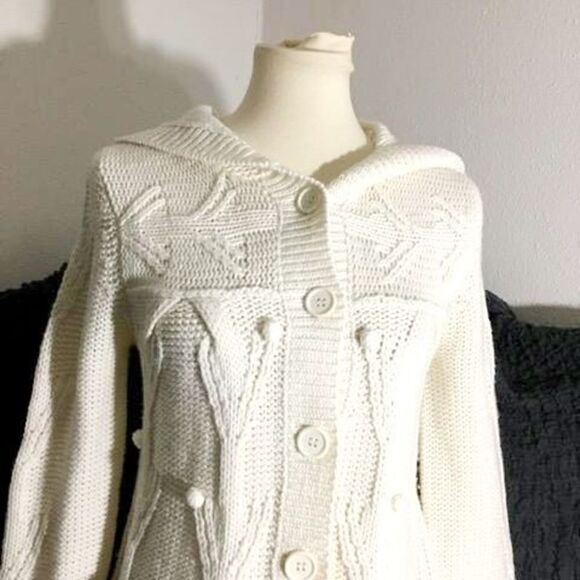 Glimmer by J.J. Basics Knit Hooded Sweater Size Small - Picture 6 of 10